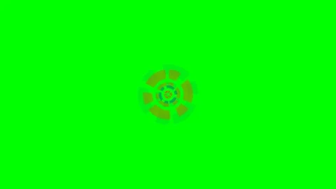 Abstract circular geometric animation element on a vibrant green screen Video stock 341823835