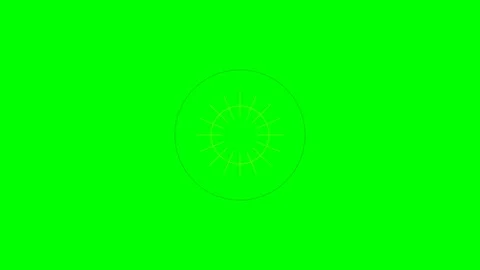 Abstract circular geometric animation on a vibrant green screen background Stock Footage 340264842