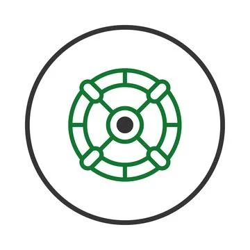 Abstract circular geometric design with concentric rings in green and black.. Stock Illustration