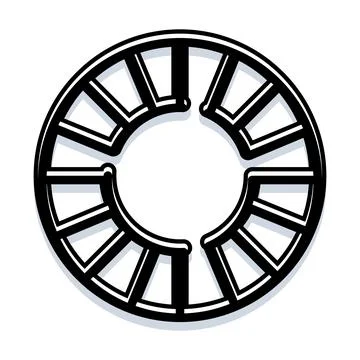 Abstract circular geometric design element creating a wheel pattern Illustrazione stock