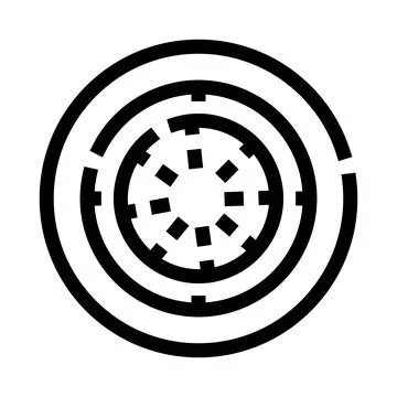 Abstract circular geometric design element icon Stock Illustration