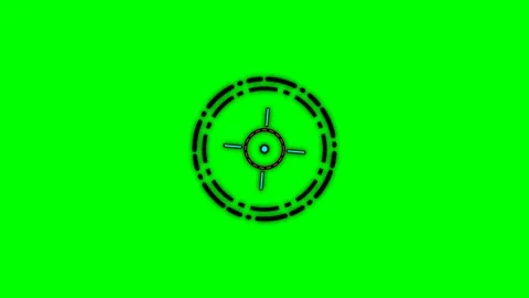 Abstract circular geometric icon design isolated on a vibrant green backgroun Video stock 340268126