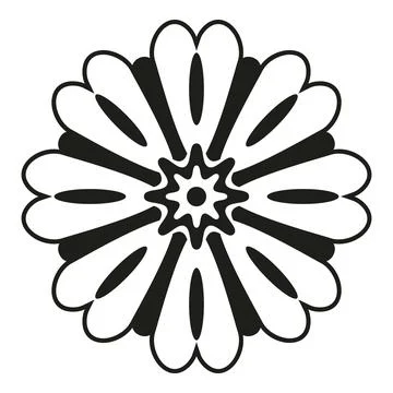 Abstract circular geometric mandala black and white ornament Stock Illustration