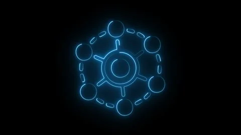 Abstract circular geometric network rotating with interconnected node point.. Stock Footage 338253272