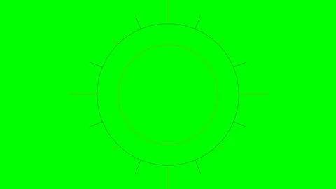 Abstract circular geometric pattern against a vibrant green screen background Stock Footage 340264988