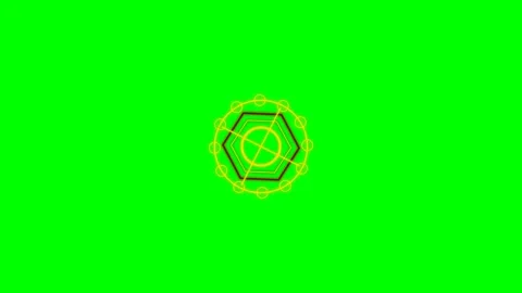 Abstract circular geometric pattern against a vibrant green background Stock Footage 340266813