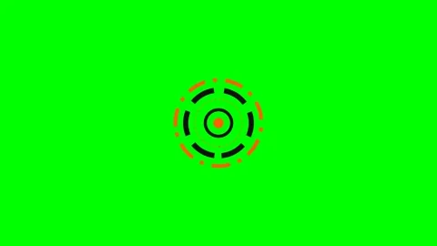 Abstract circular geometric pattern animation against a vibrant green screen Stock Footage 340903392