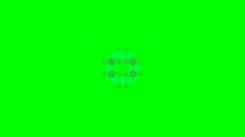 Abstract circular geometric pattern animation on a vibrant green background Stock Footage 341822477
