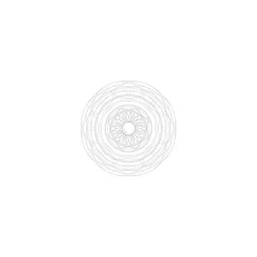 Abstract circular geometric pattern black and white fine line art Illustrazione stock