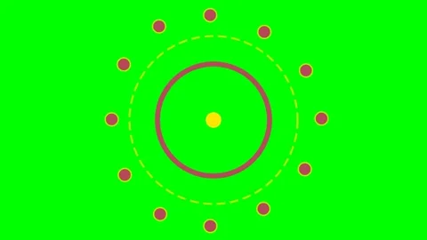 Abstract circular geometric pattern with a bright yellow center on green Stock Footage 340903523