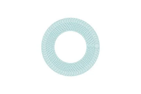 Abstract Circular Geometric Pattern with Concentric Waves Stock Illustration