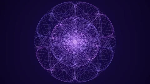 Abstract circular geometric pattern formed by delicate purple glowing inter.. Stock Footage 346981188
