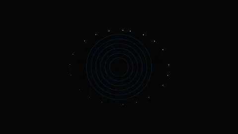 Abstract circular geometric pattern glowing against a dark black background Stock Footage 339616442