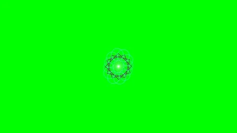 Abstract circular geometric pattern glowing against a vivid green backdrop Stock Footage 340264838