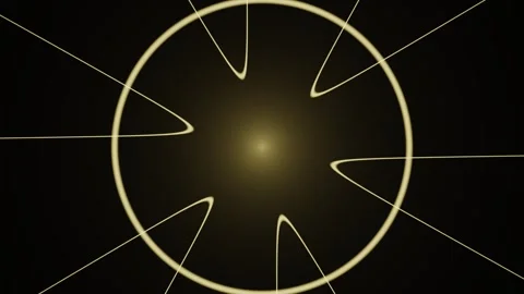 Abstract circular geometric pattern with glowing lines radiating from the c.. Stock Footage 347464986