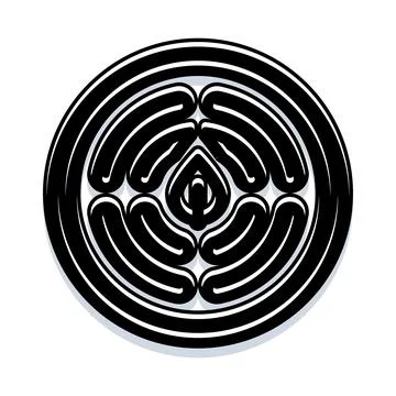 Abstract circular geometric pattern in monochrome vector art 스톡 일러스트