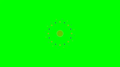 Abstract circular geometric pattern with orange center on green background 스톡 동영상 341839877