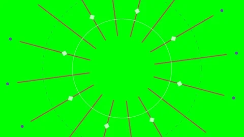Abstract circular geometric pattern with radial lines on a green background Stock Footage 340903148