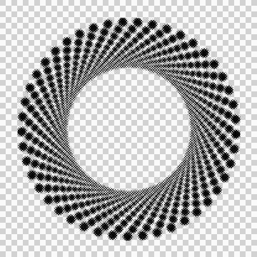 Abstract circular geometric pattern with radial symmetry and dotted texture.. Stockillustratie