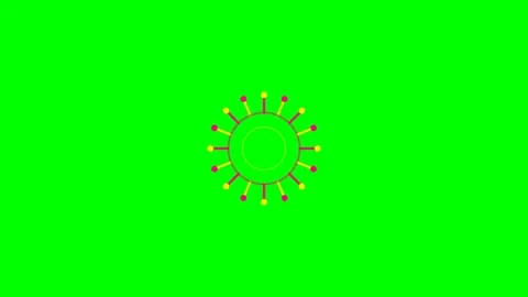 Abstract circular geometric pattern with radiating spokes on green background Stock Footage 340900660
