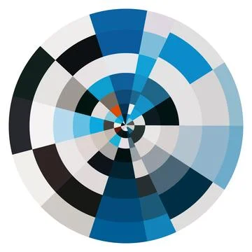 Abstract Circular Geometric Pattern Vector Modern Radial Color Wheel Design Stockillustratie