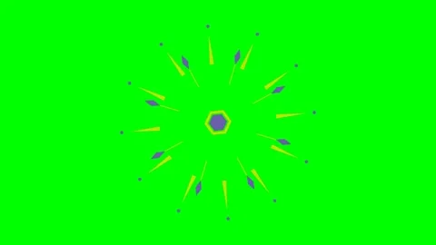 Abstract circular geometric pattern with vibrant shapes on a green background Stock Footage 340268042