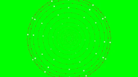 Abstract circular geometric pattern with white dots on a green background Stock Footage 341821087