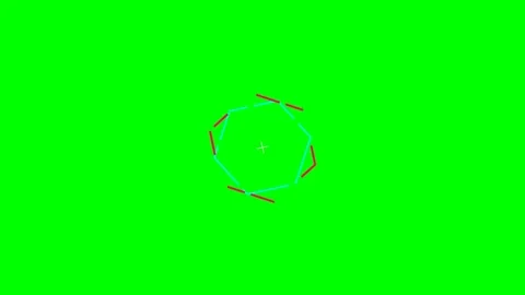 Abstract circular geometric shape overlay on a vibrant green screen backgroun Stock Footage 340904703
