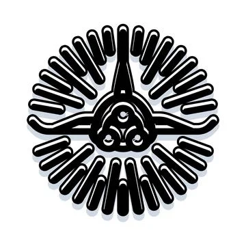 Abstract circular geometric symbol radiating energy design Stockillustratie