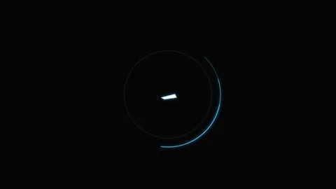 Abstract circular glowing blue loading icon on a dark background video Video stock 343611778