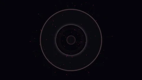 Abstract circular glowing light pattern with pink particle rays video Stock Footage 343611838