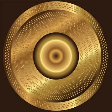 Abstract circular golden background with halftone Stock Illustration