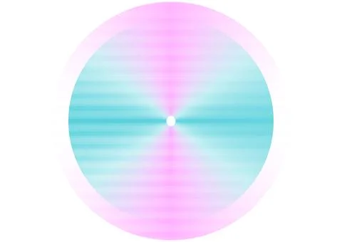 Abstract circular gradient with glowing neon blue and pink hues on a white ba Stock Illustration
