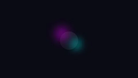 Abstract circular gradient glowing in vibrant teal and purple on dark backg.. Stockbeeldmateriaal 338310193