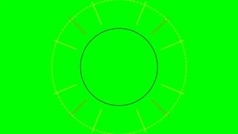 Abstract circular graphic element with radiating lines on a green background Stock Footage 340266138