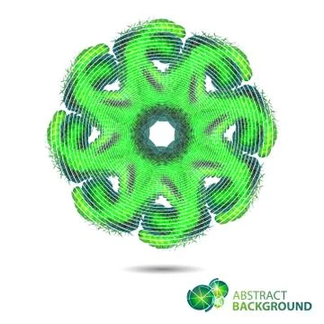 Abstract circular green background of complex forms with space for text Stock Illustration