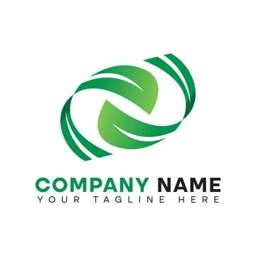 Abstract circular green leaf logo Stock Illustration