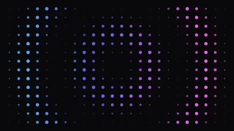 Abstract circular grid pattern with gradient blue and pink glowing dots 库存影片 336262536