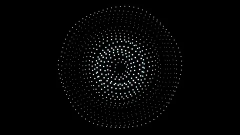 Abstract circular halftone dot pattern pulsating in hypnotic motion against.. Stock Footage 345896459