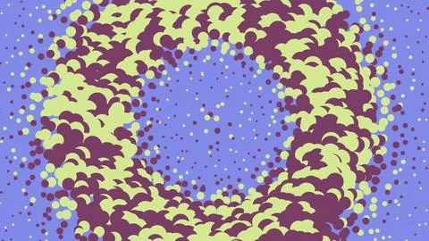 Abstract circular halftone pattern with dots in soft colors Illustrazione stock