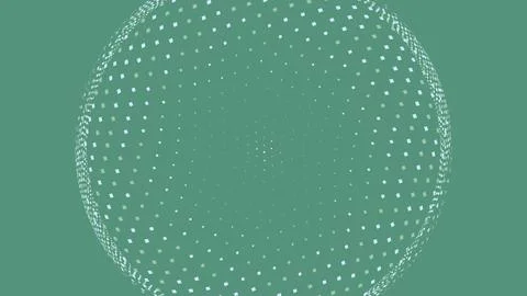 Abstract circular halftone pattern on green background Illustrazione stock