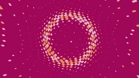 Abstract circular halftone pattern on maroon background Stock Illustration