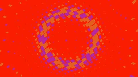 Abstract circular halftone pattern with orange and purple dots 스톡 일러스트