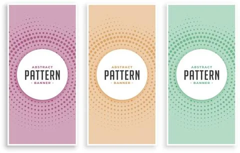 Abstract Circular Halftone Pattern Set with Gradient Stock-Illustration