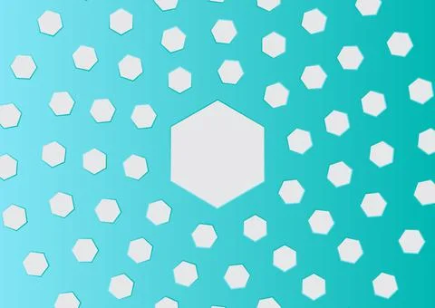 Abstract circular hexagon background. Circle hexagon shapes on blue background. Stock Illustration