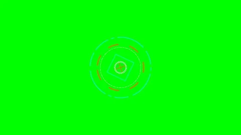 Abstract circular hud interface design element on a vibrant green background Stock Footage 340903077
