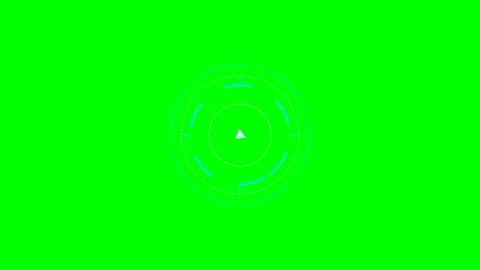 Abstract circular hud interface element design on a solid green background Video stock 340266223
