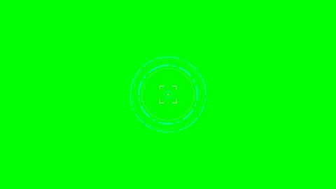 Abstract circular hud interface element isolated on a vibrant green backgroun Stock Footage 340901576