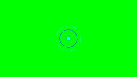 Abstract circular hud interface element isolated on a bright green background Stock Footage 340903026