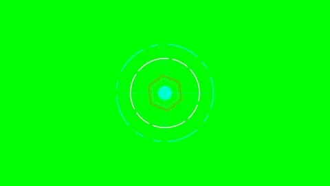 Abstract circular hud interface element design on a vibrant green background Stock Footage 340904198